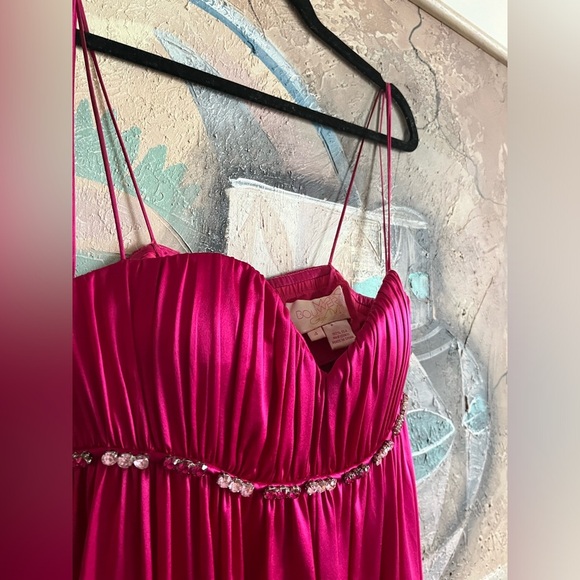 Marc Bouwer Glamiti 100 % Silk Pink Formal Long Dress - Picture 7 of 16